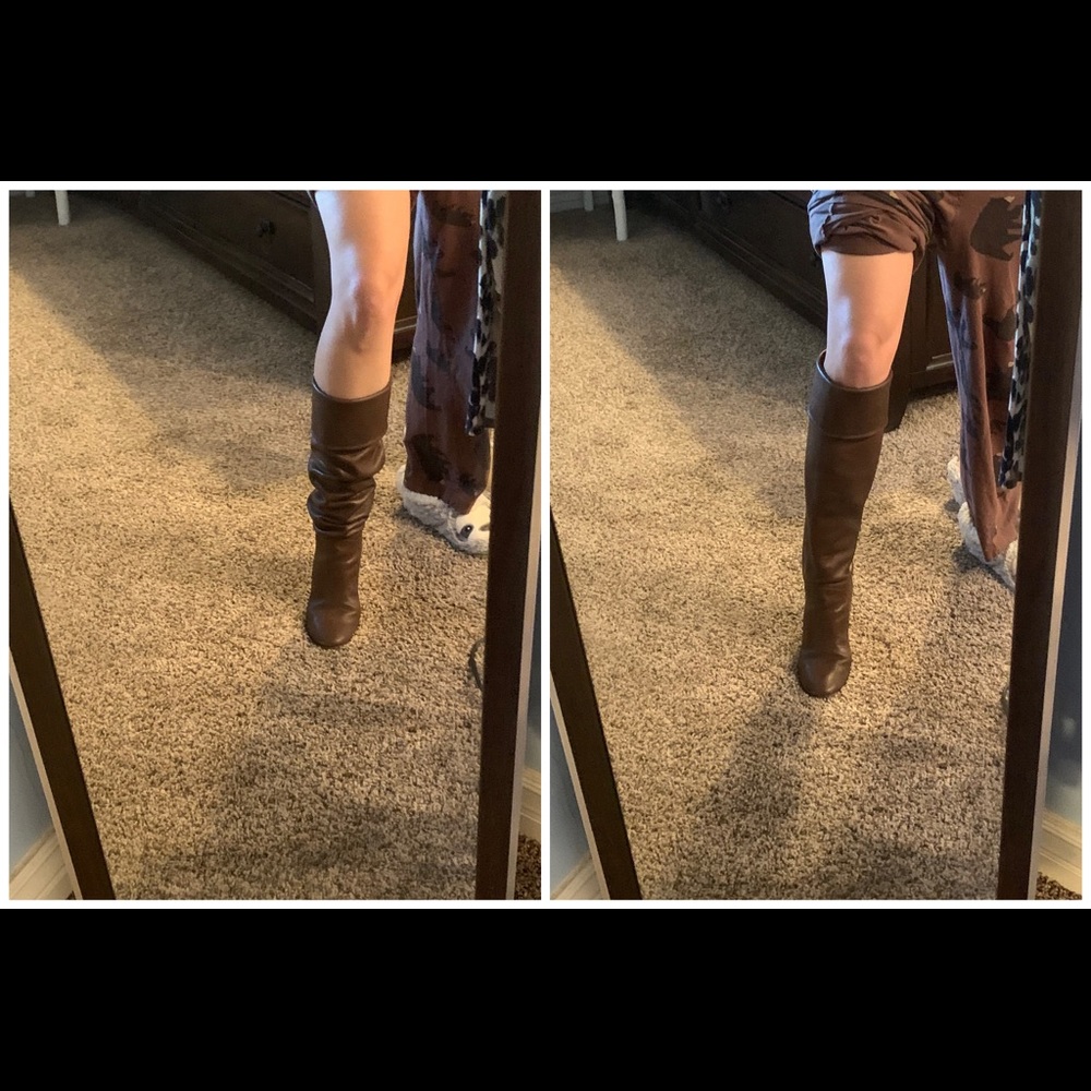 Theory Brown Knee High Boots, Sz 38.5
